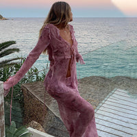 Nude Printed Chiffon Set