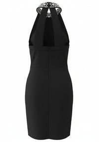Drosyne Halter Embellished Mini Dress In Black