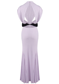 Dabney Bow Backless Maxi Dress In Lavender