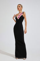 Makula Shoulder Bandage Maxi Dress In Black