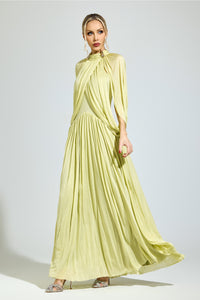 Nervion Green Pleated Sweater Dress