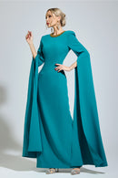 Ovarion Green Dragging Sleeve Maxi Dress