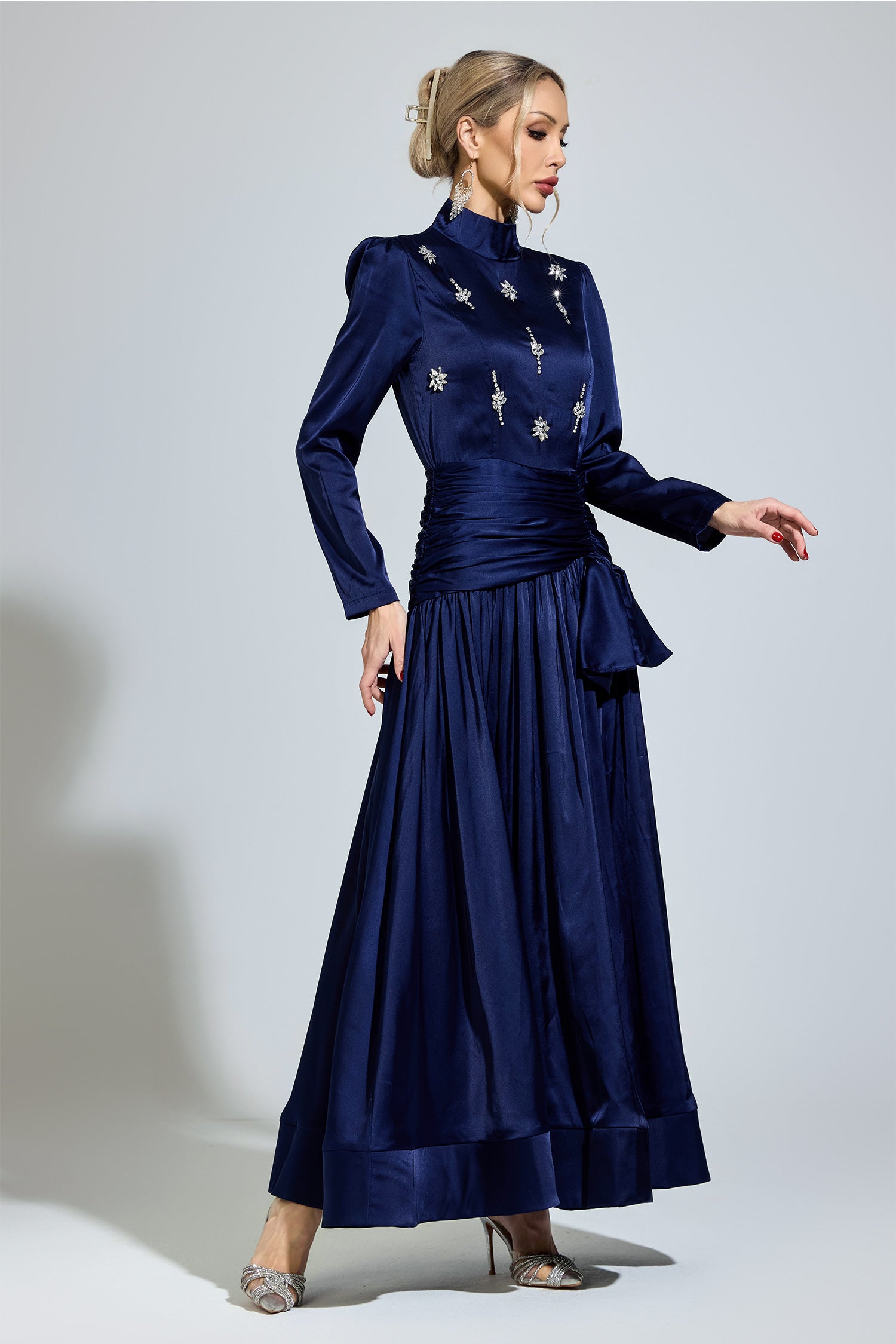 Lennardix Blue Diamond Long Sleeve Dress
