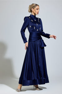 Lennardix Blue Diamond Long Sleeve Dress
