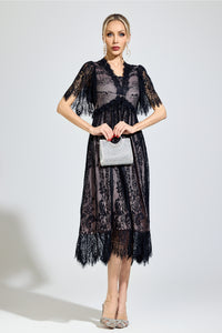 Gaviron Black Lace V-Neck Dress