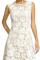 Fyraza Lace Embellished Maxi Dress In White