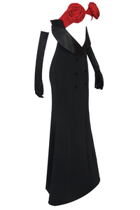 Vicky Floral Gloves Mermaid Maxi Dress