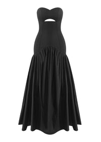 Allayna Strapless Ball Maxi Dress In Black