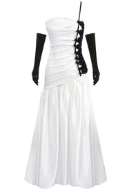 Riven Strapless Cutout Fishtail Maxi Dress