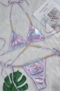 Parthena Diamond Halter Bikini In Purple