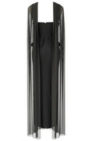 Implexa Strapless Crystal Peplum Maxi Dress In Black