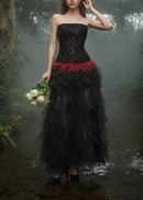 Alfhild Strapless Sequin Ruffle Maxi Dress