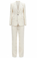Raelith Crocodile Print Suit In Ivory