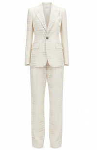 Raelith Crocodile Print Suit In Ivory