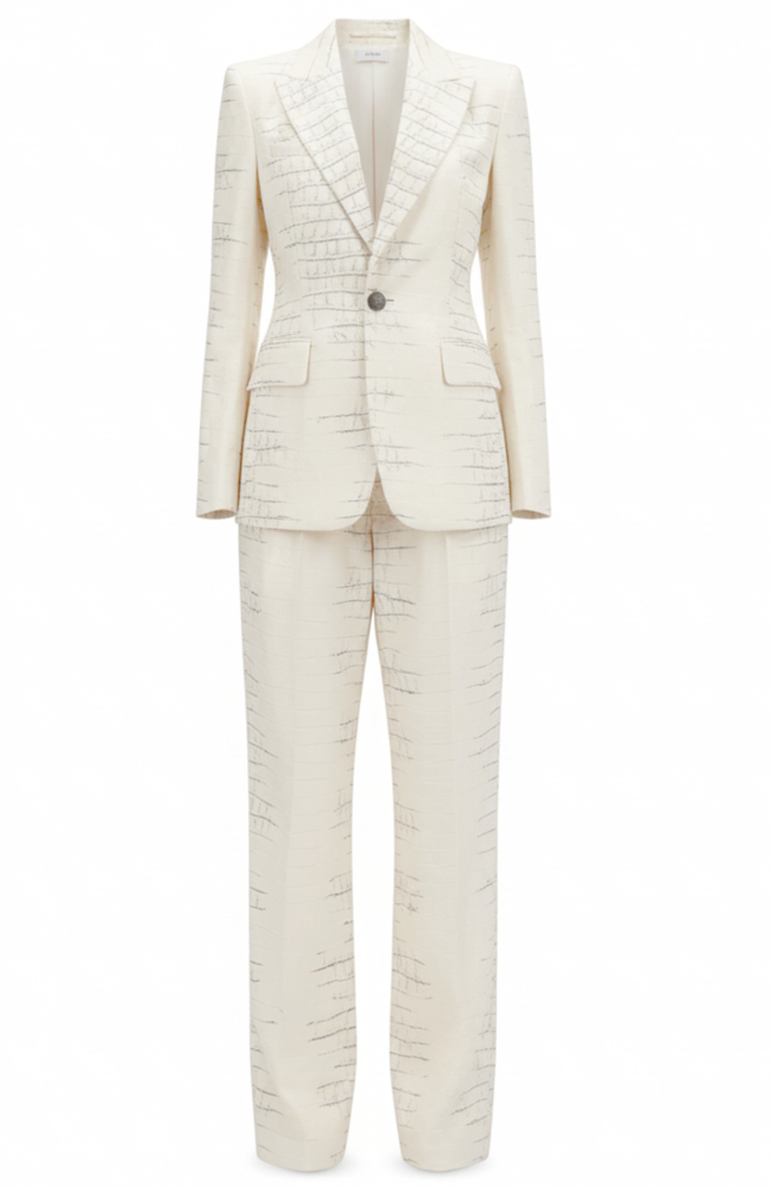 Raelith Crocodile Print Suit In Ivory