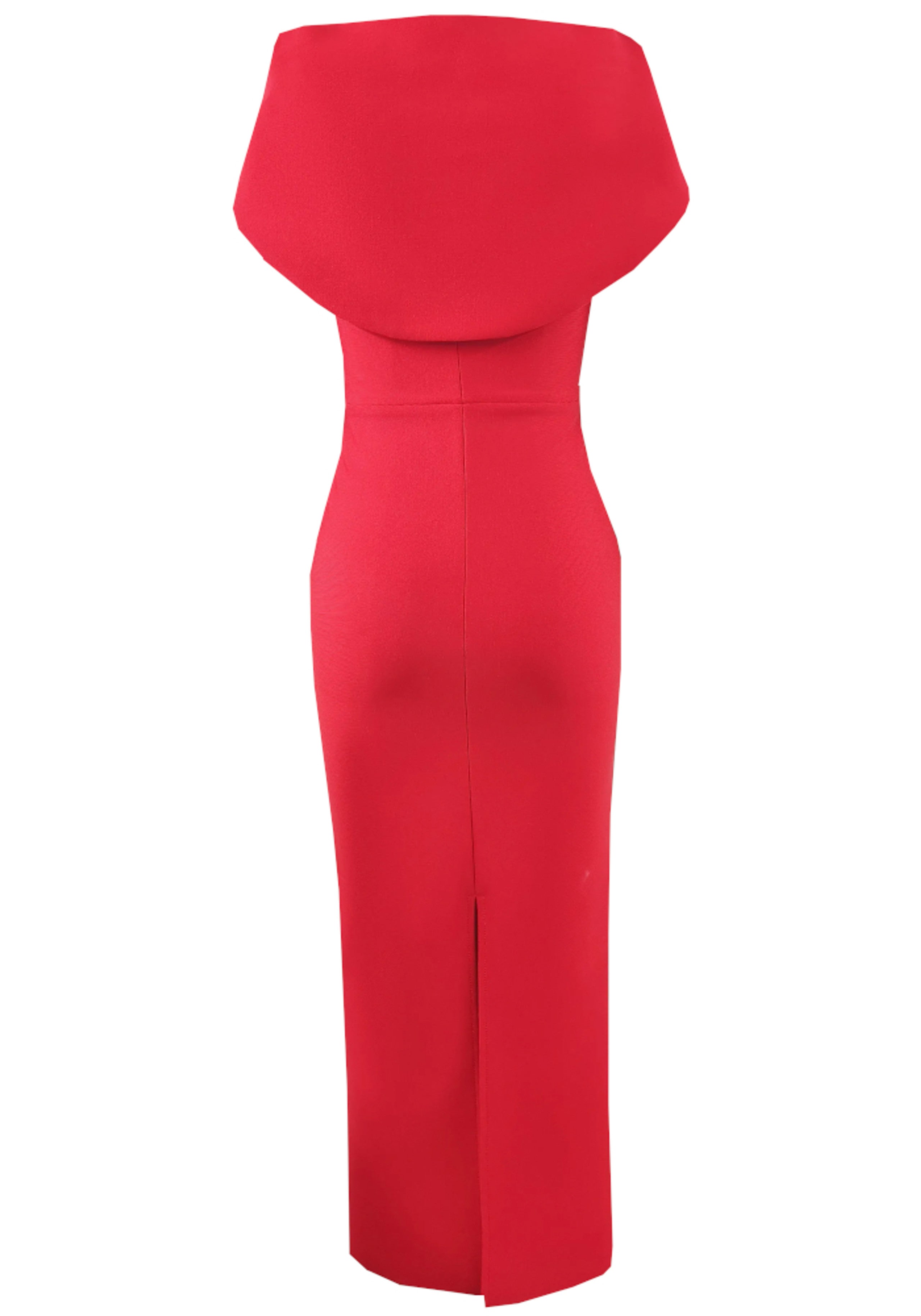 Acer Cape Detail Maxi Dress In Red