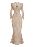 Bayram Open Crochet Knitted Maxi Dress