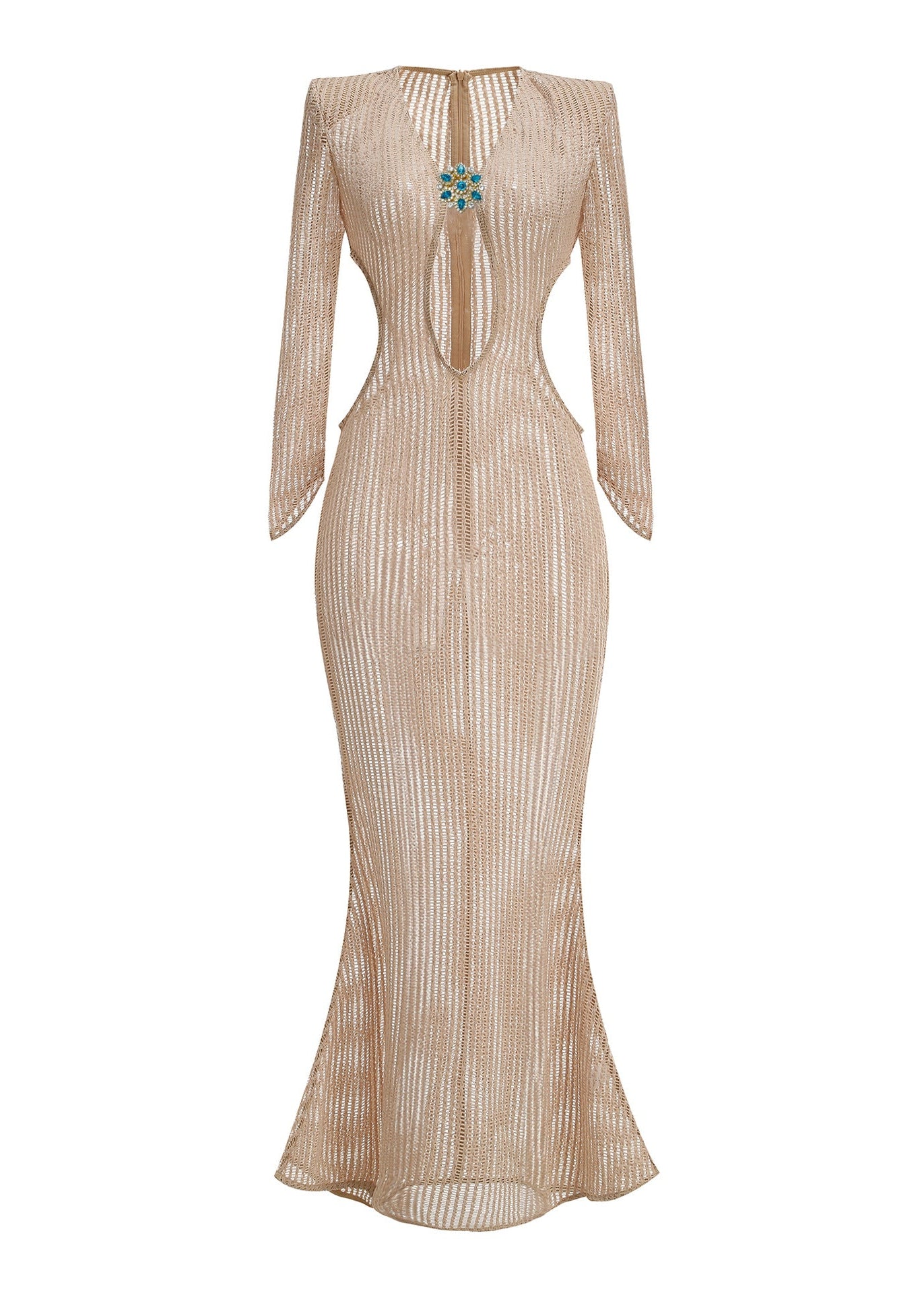 Bayram Open Crochet Knitted Maxi Dress