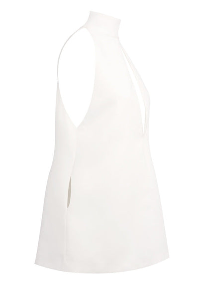 Faelyra Halter Cut Out Detail A Line Mini Dress In White