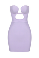 Hera Cutout Ring Bandage Mini Dress In Light purple