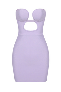 Hera Cutout Ring Bandage Mini Dress In Light purple