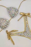 Argelia Diamond Halter Bikini In Gold