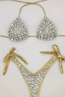 Argelia Diamond Halter Bikini In Gold
