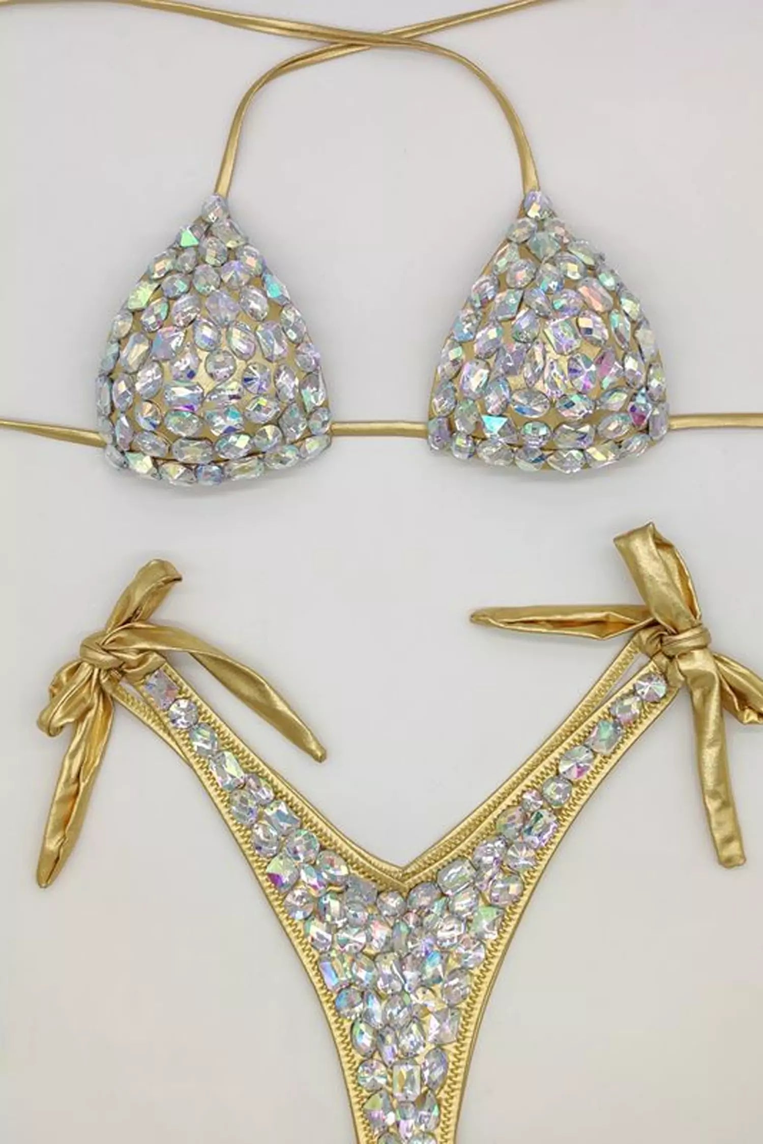 Argelia Diamond Halter Bikini In Gold