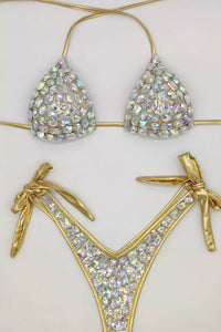 Argelia Diamond Halter Bikini In Gold
