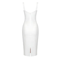 Shalise Lace Strap Midi Dress In White