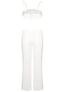 Asterra Floral Detail Two Piece Jumpsuit In White