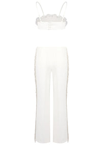 Asterra Floral Detail Two Piece Jumpsuit In White
