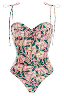 Aether Flower Printed Swimwear In Pink