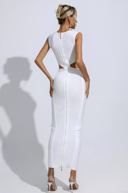 Camryn Front Cutout Bandage Two-Piece In Ivory