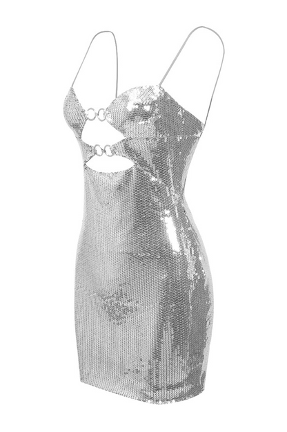 Belle Buckle Sequin Suspender Mini Dress