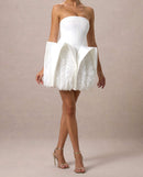 Jasmijn Strapless Floral Mini Dress In White