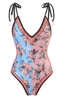 Berlin Patchwork Pattern Swimwear In Pink
