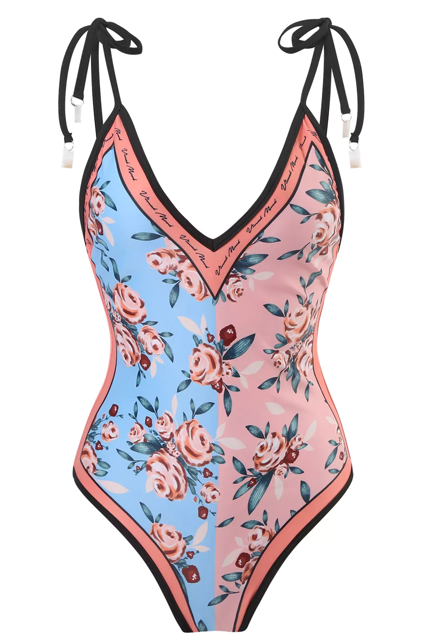 Berlin Patchwork Pattern Swimwear In Pink