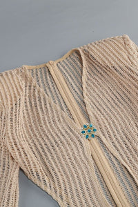 Bayram Open Crochet Knitted Maxi Dress