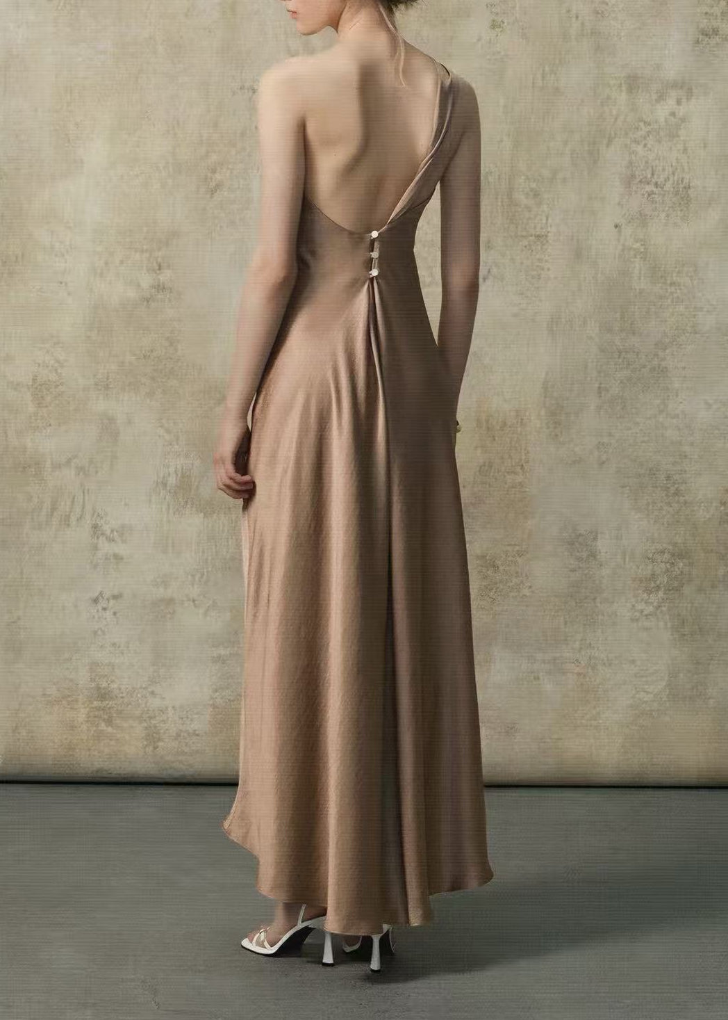 Vevionx One Shoulder Maxi Dress