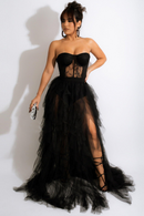 Tine Tulle Maxi Dress In Black