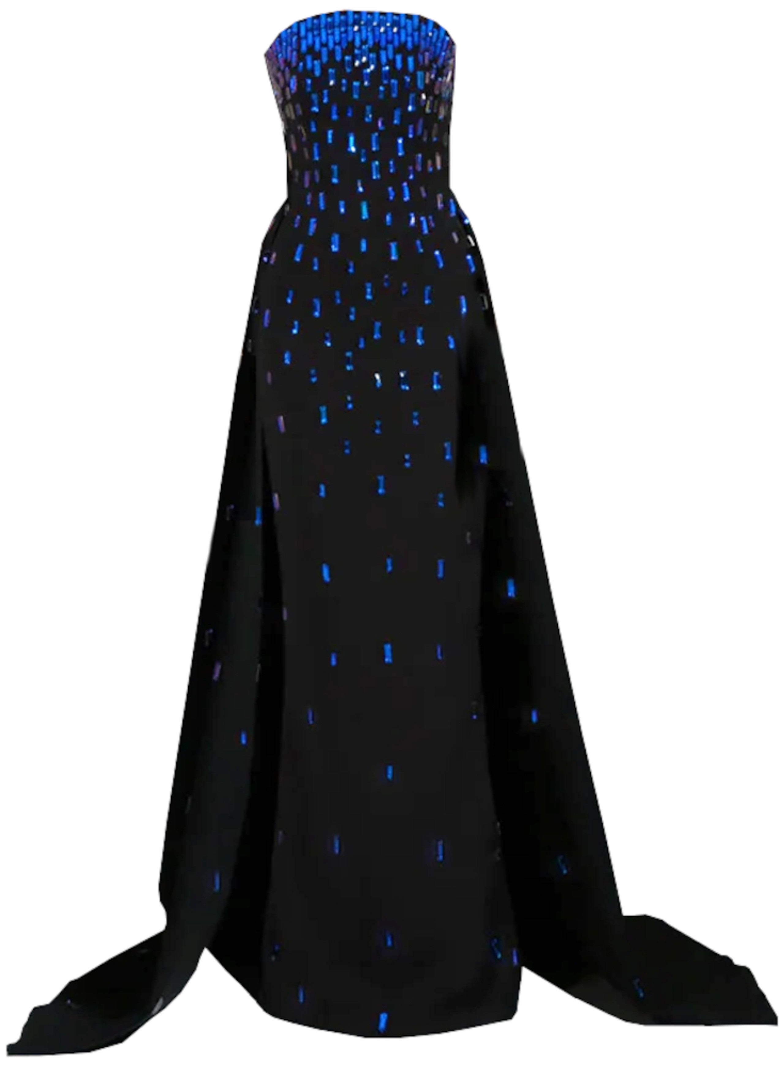 Jyrviel Strapless Embellished A Line Maxi Dress Black In Blue