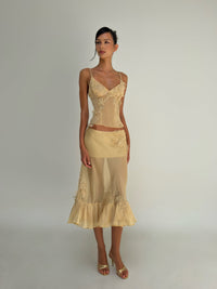 Coralis Embroidered Sequin Top And Ruffled Skirt Two-piece Set