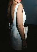 Bexielle Floral Detail Backless Mini Dress In White