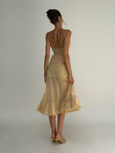 Coralis Embroidered Sequin Top And Ruffled Skirt Two-piece Set