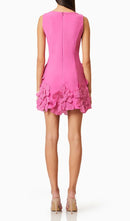 Caelzor Flower Embellished Mini Dress In Pink