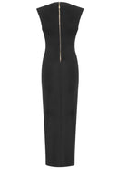 Hadya Button Detail Maxi Dress In Black