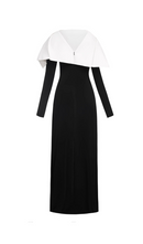 Rabia Draped Asymmetric Shoulder Pleated Maxi Dress In Black