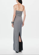 Aleka Strapless Draped Two Piece Maxi Dress