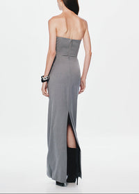 Aleka Strapless Draped Two Piece Maxi Dress